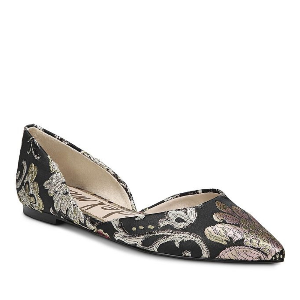 Sam Edelman Black Rodney Brocade D'Orsay Pointed Toe Flats Size 9